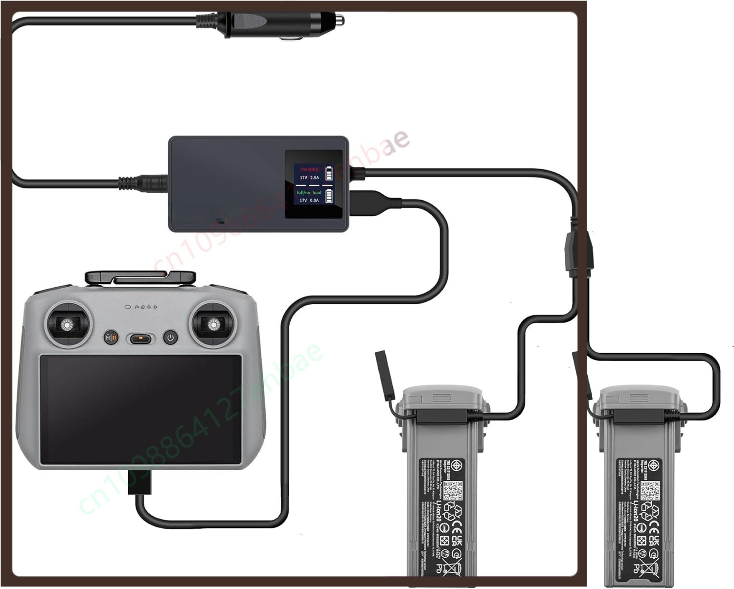LCD battery car charger for DJ - مراجعة Drone Charging Hub وسعره