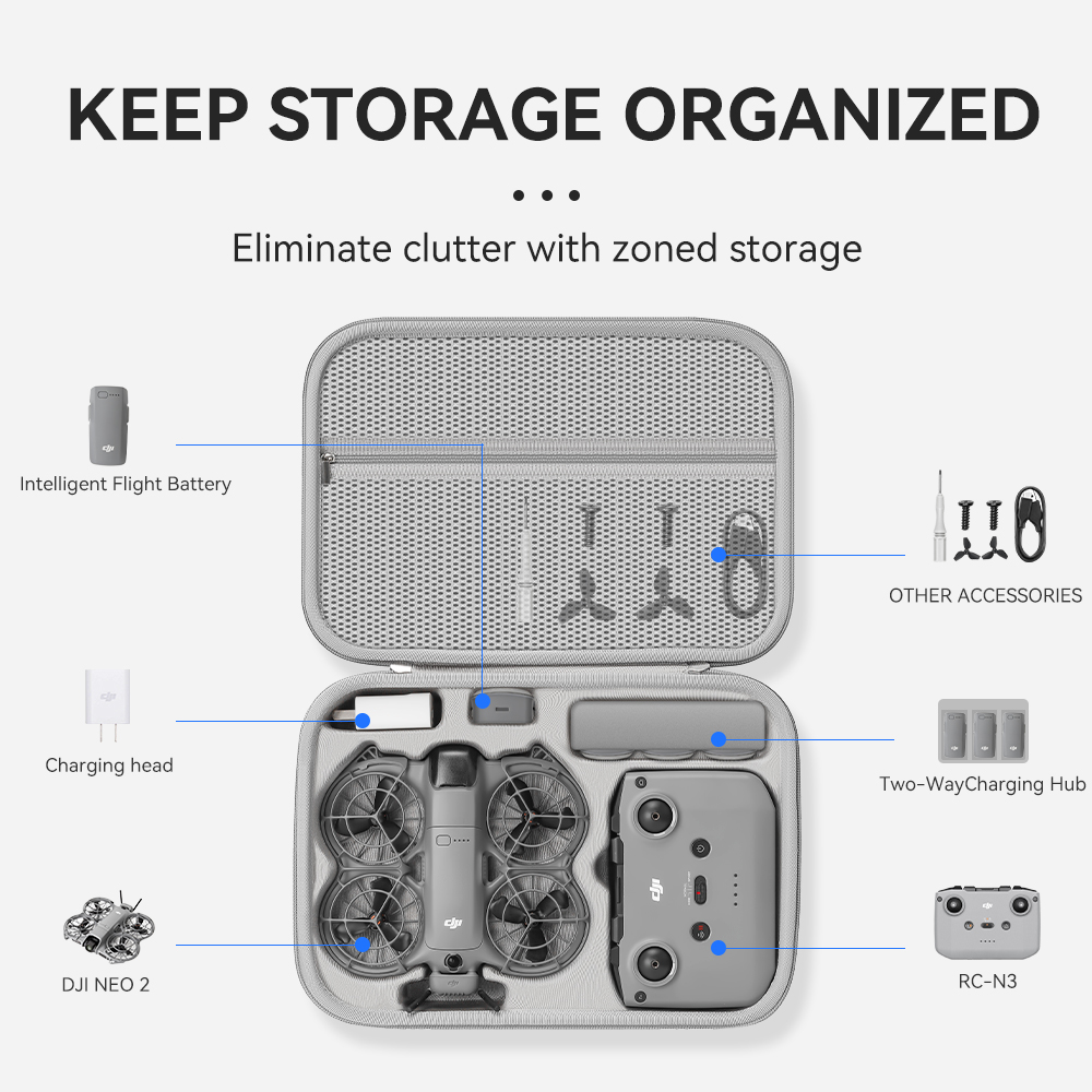 XFJI Travel Organizer Bag for  - مراجعة Drone Hard Shell Case وسعره