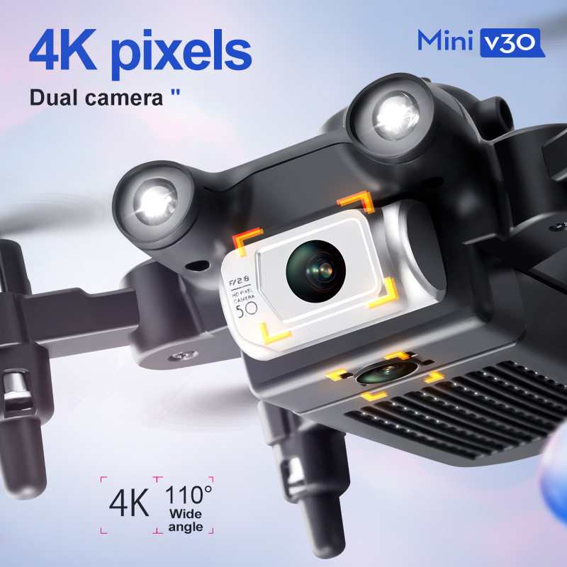 Mini V30 WiFi FPV Drone With 4 - مراجعة Drone Remote Controller Lanyard وسعره