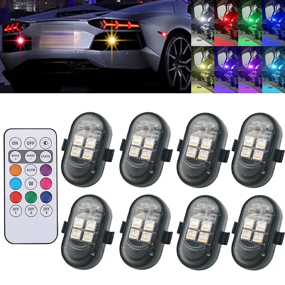1-8PCS USB Rechargeable Waterp - مراجعة Drone Strobe Light وسعره
