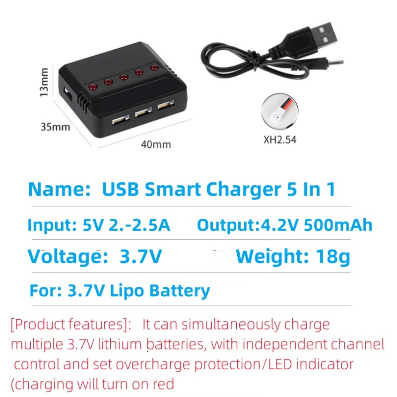 Syma X5HW X5HC X5C X5SW 3.7V 5 - مراجعة Drone Battery Adapter وسعره