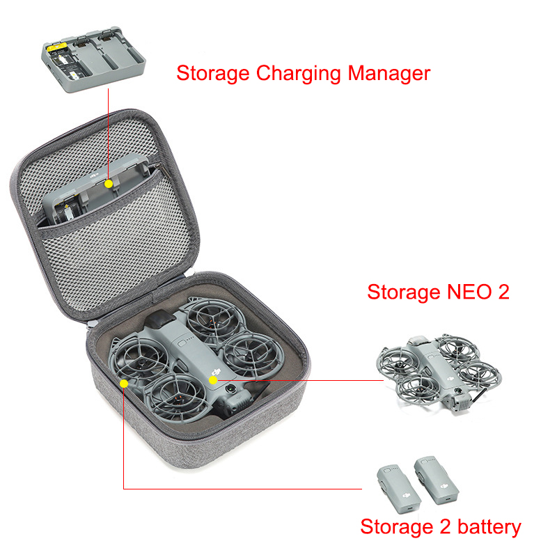 Box for DJI Neo 2 RC N3 Drone  - مراجعة Drone Hard Shell Case وسعره