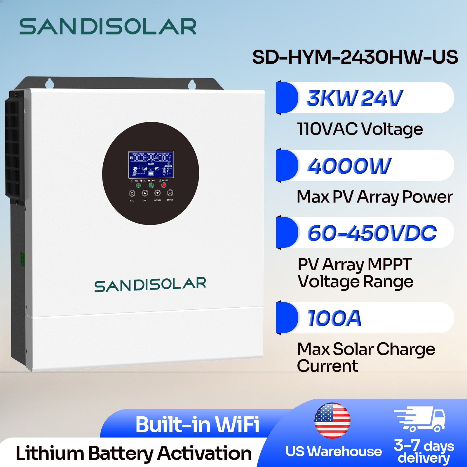 SANDISOLAR 3KW Hybrid Solar In - مراجعة Drone Solar Charger وسعره