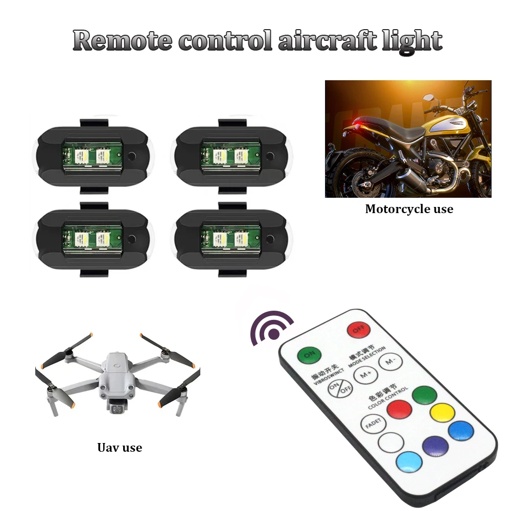 1Pcs Remote LED RGB Anti-colli - مراجعة Drone Strobe Light وسعره