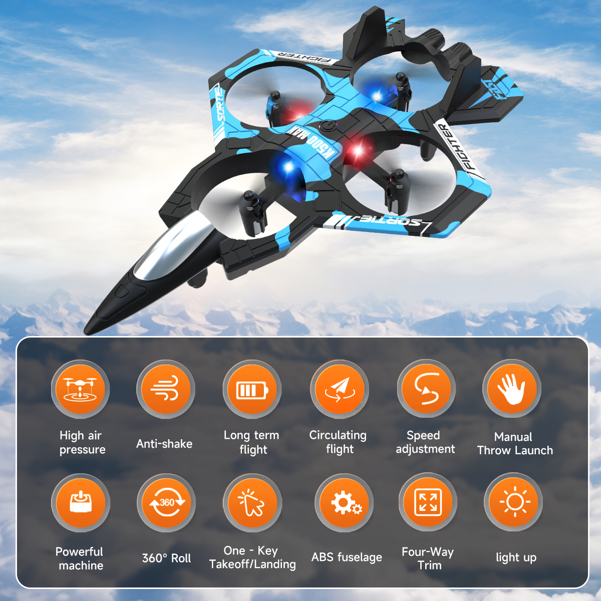 AXNEN K500 MAX RC Plane Fighte - مراجعة Drone Beacon Light وسعره
