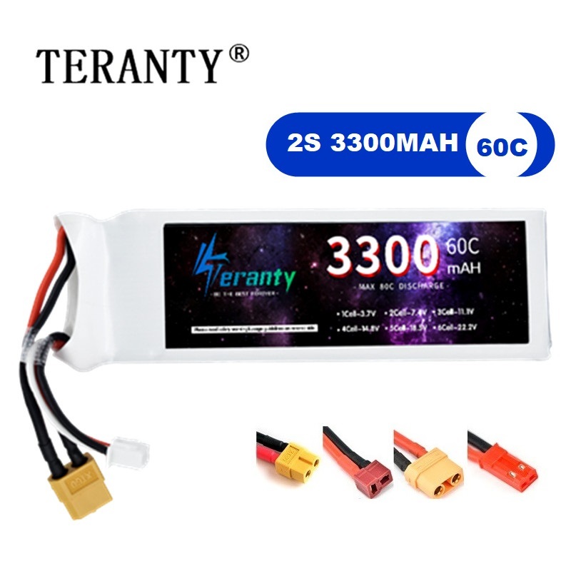 2S 7.4V LiPo Battery 3300mAh 6 - مراجعة Drone Battery Adapter وسعره