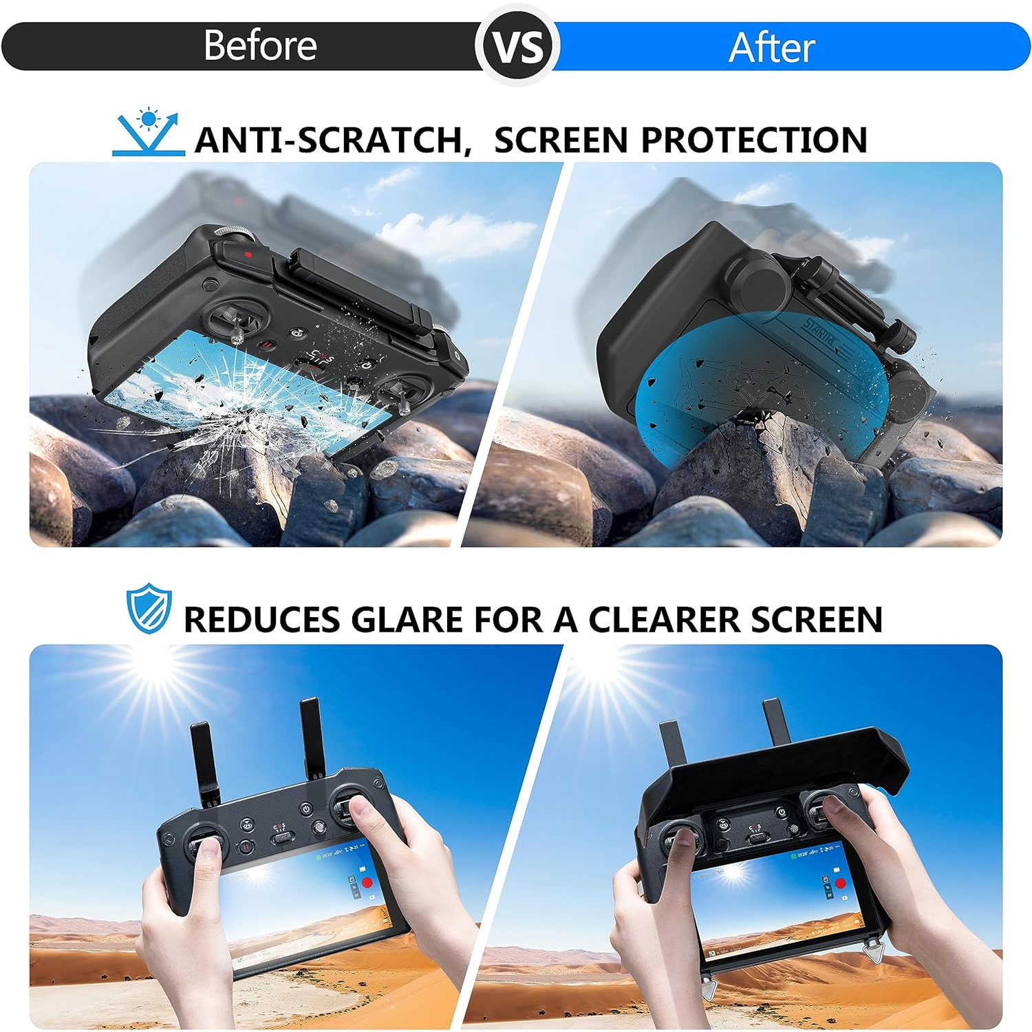 2-in-1 Sun Hood & Joystick Cov - مراجعة Drone Control Stick وسعره