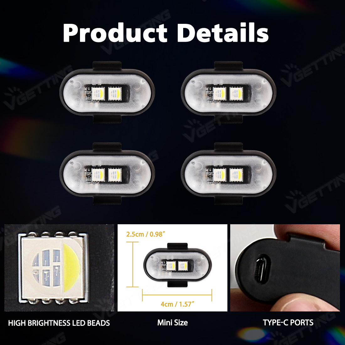 4Pcs Mini Drone Strobe Light 8 - مراجعة Drone Strobe Light وسعره