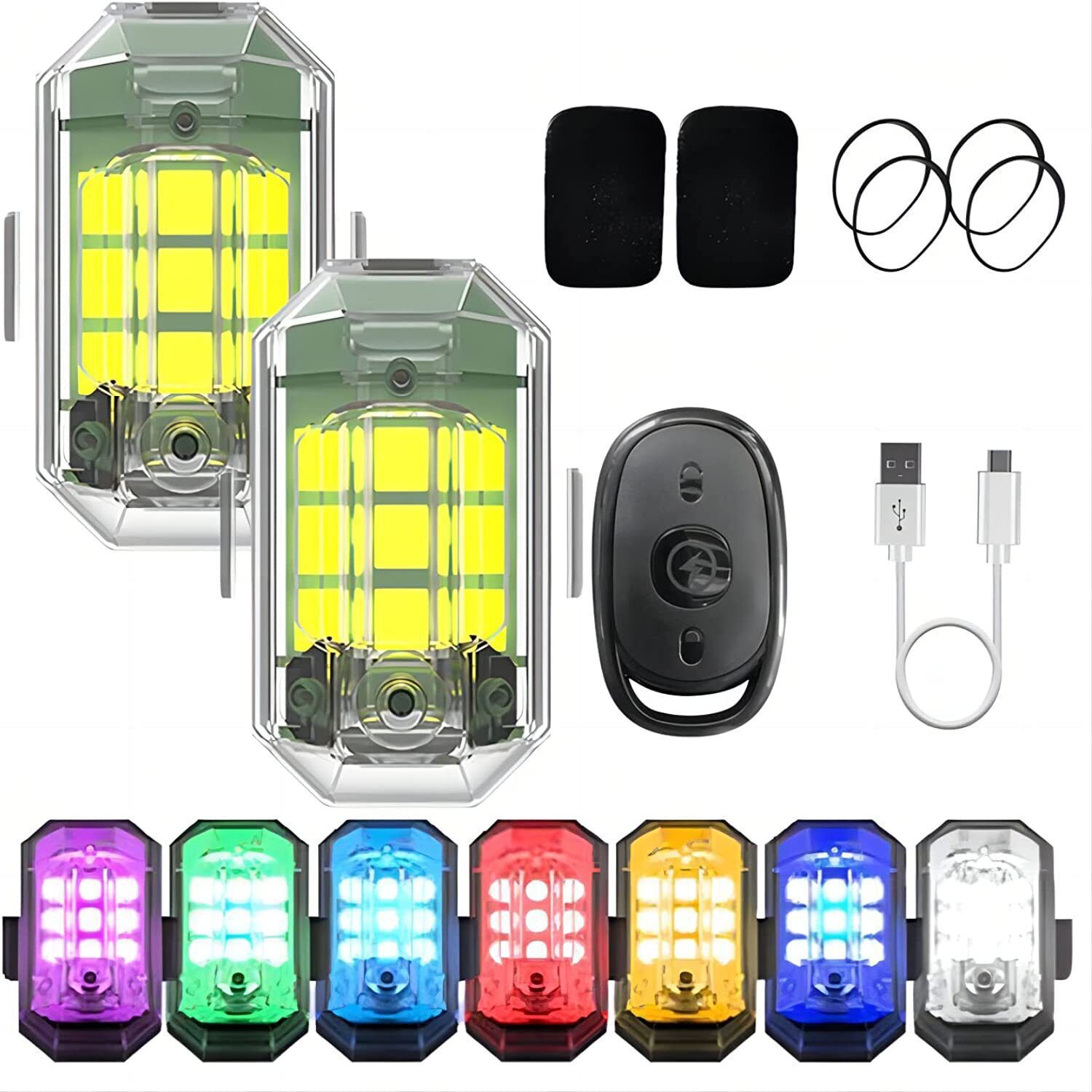 1/2/4Pc Remote Motorcycle Ligh - مراجعة Drone Strobe Light وسعره