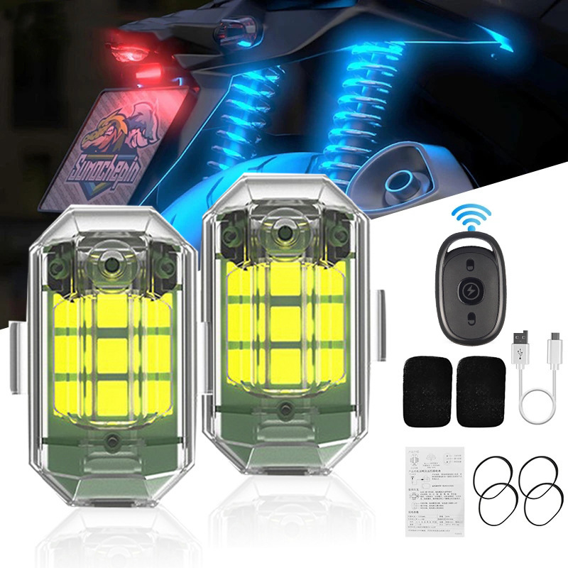 1/2/4Pc Remote Motorcycle Ligh - مراجعة Drone Strobe Light وسعره