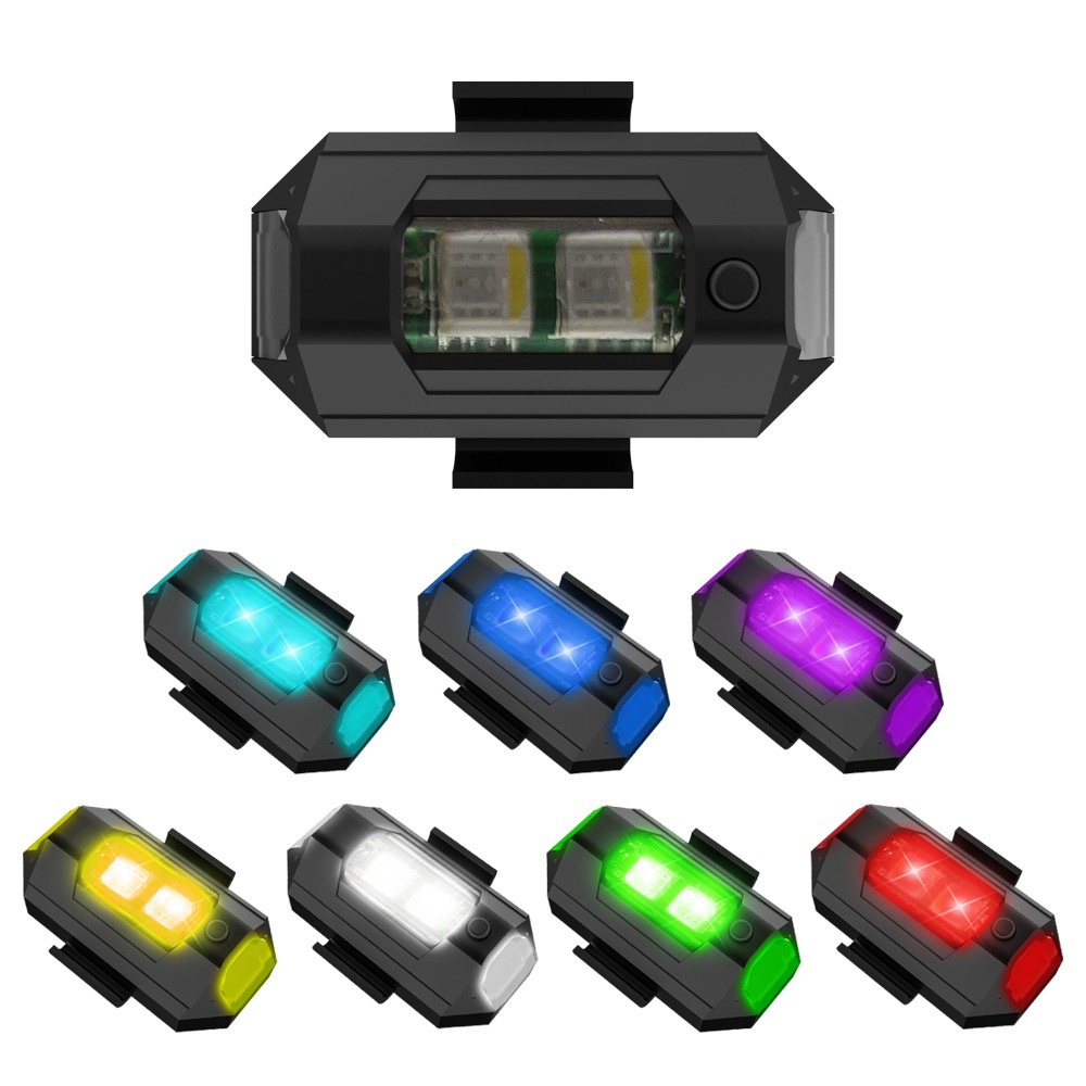 1PC 7 Color Mini USB Charging  - مراجعة Drone Strobe Light وسعره