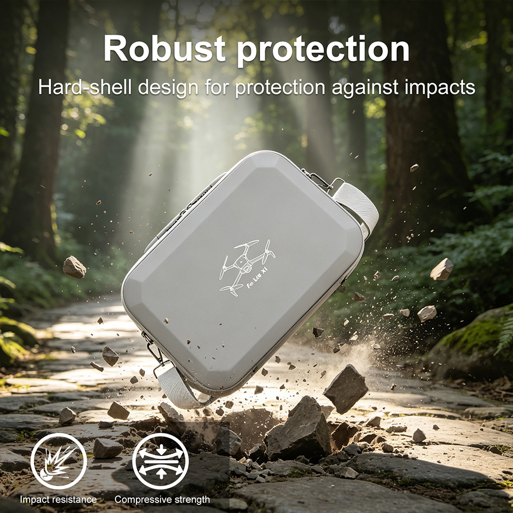 XFJI PU Leather Hard Shell Sho - مراجعة Drone Hard Shell Case وسعره